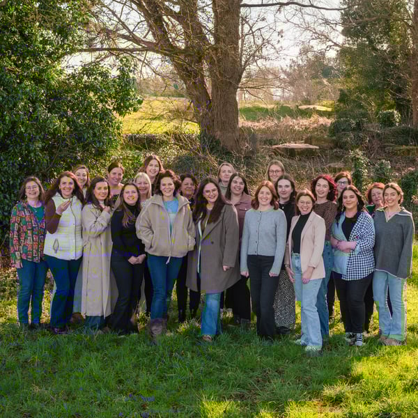 Hayley pictured with the team on International Women's Day