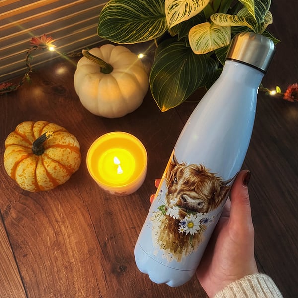 Autumnal cow water bottle (web)