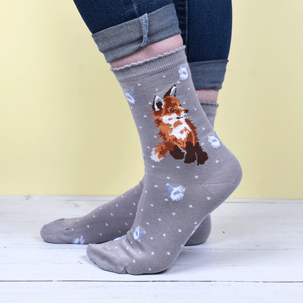 Fox inspired socks from Wrendale Designs