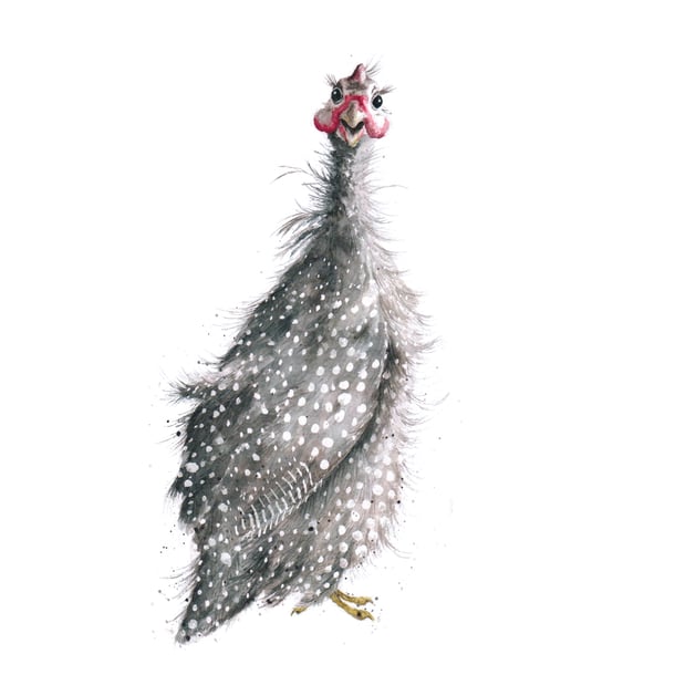 Painting of a Guinea Fowl