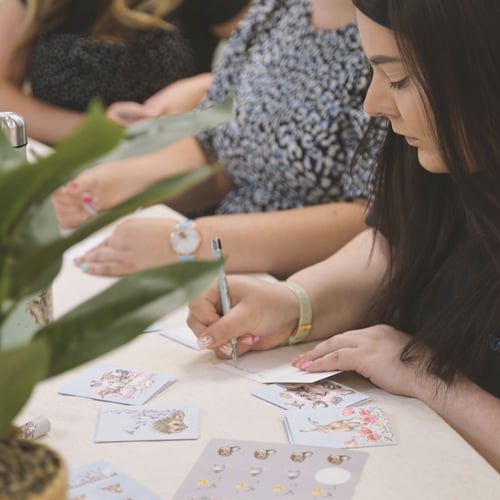 Writing messages on miniature cards by Wrendale Designs