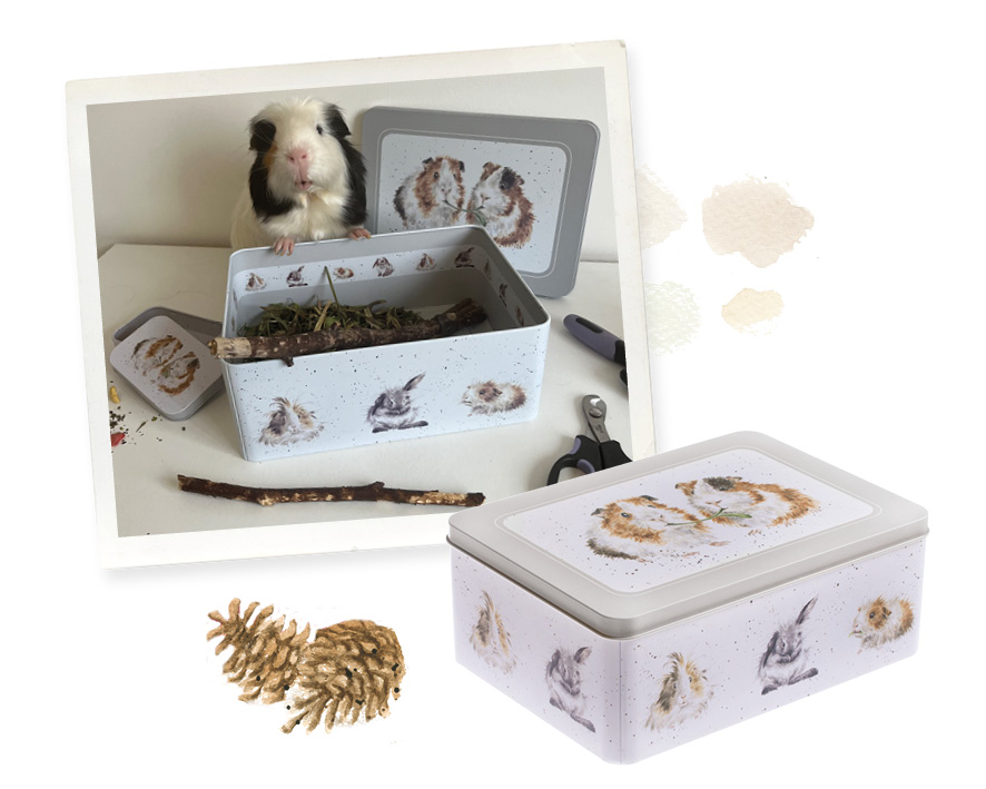 Guinea pig storage tin from Wrendale Designs