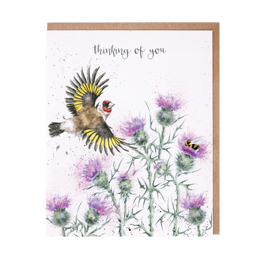 Wrendale goldfinch thank you card