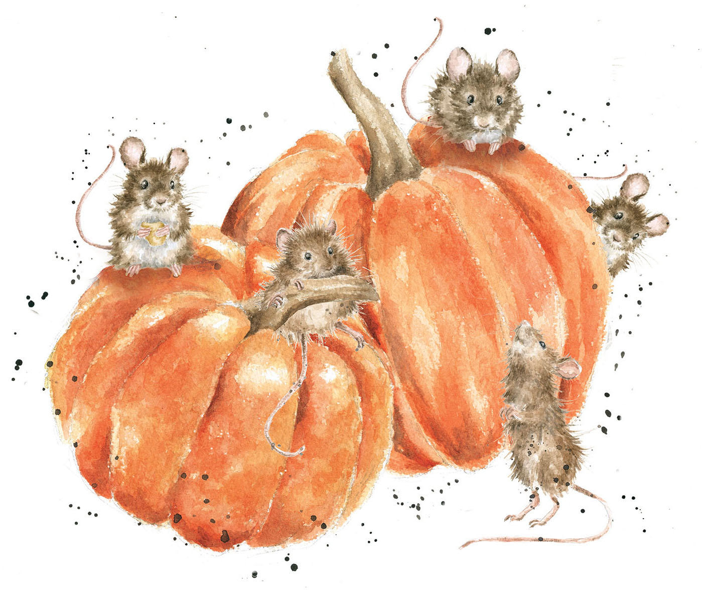 Wrendale mice and pumpkin design